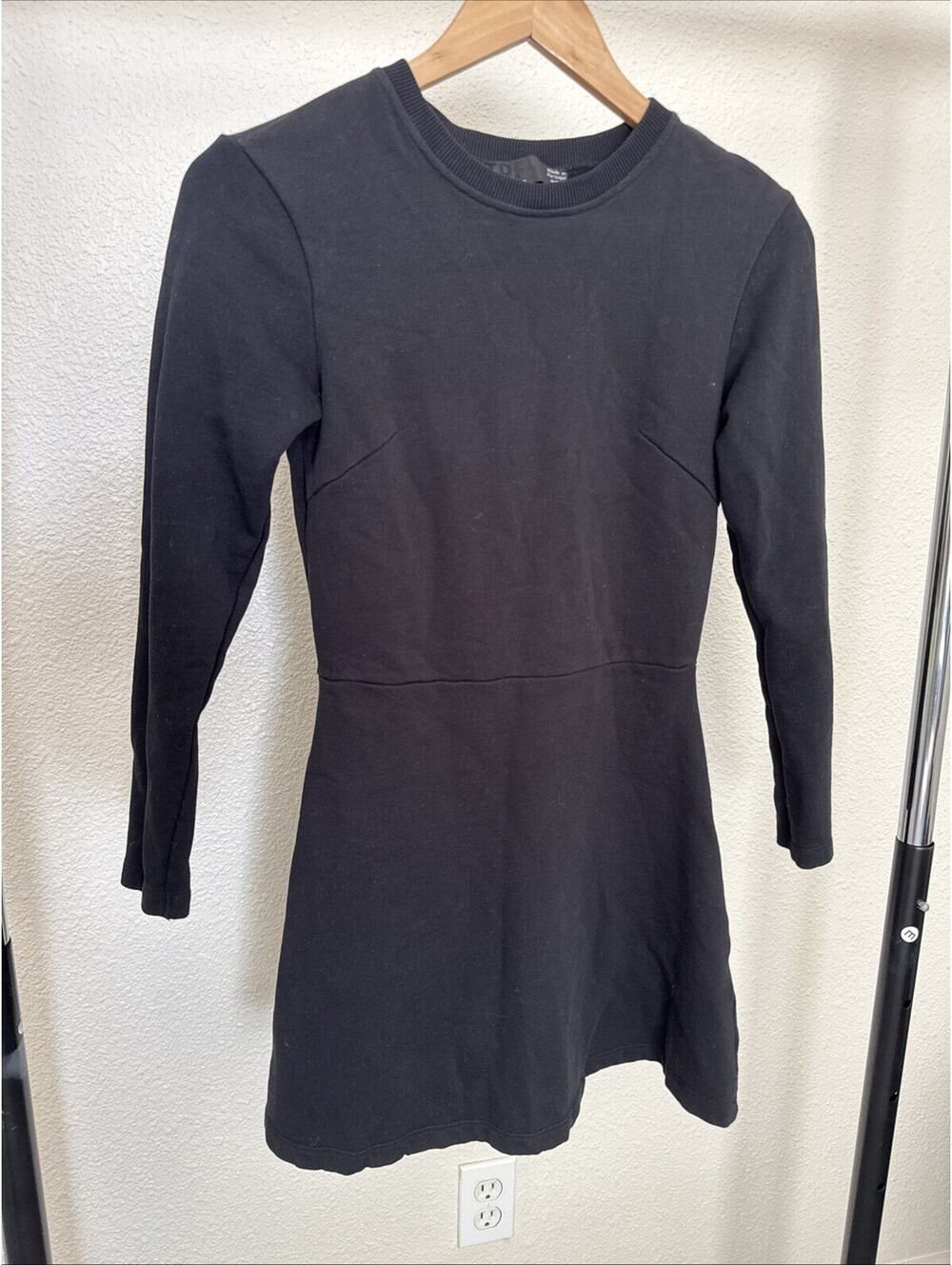 TRF By Zara black cotton sweat shirt fabric Dress
